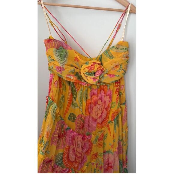 🌸 Farm Rio Yellow Macaw Bloom Maxi Dress Size Medium | New With Tags | Sold Out - Picture 14 of 16
